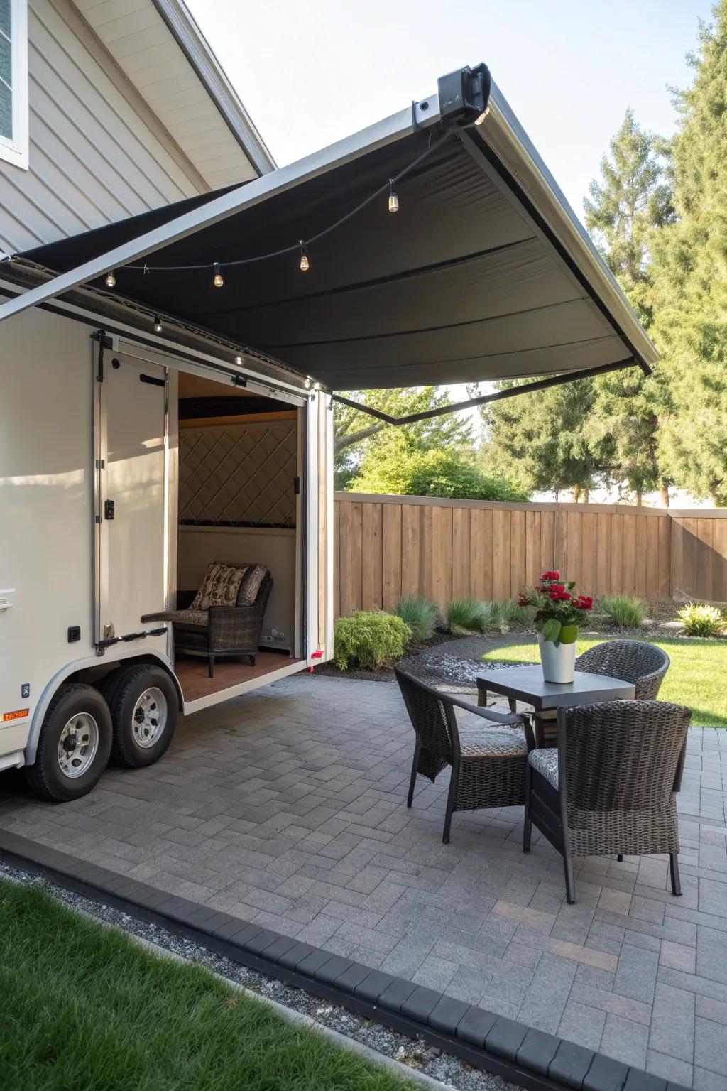 Effortlessly enjoy shade with a modern retractable awning.