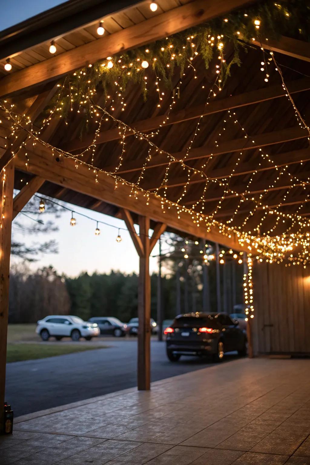 Add string lights for a touch of magic in your carport patio.