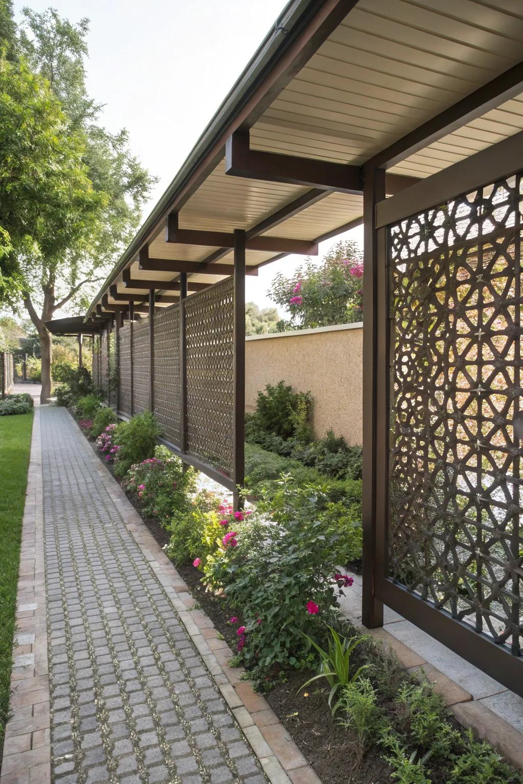 Add a touch of artistry with decorative lattice screens.