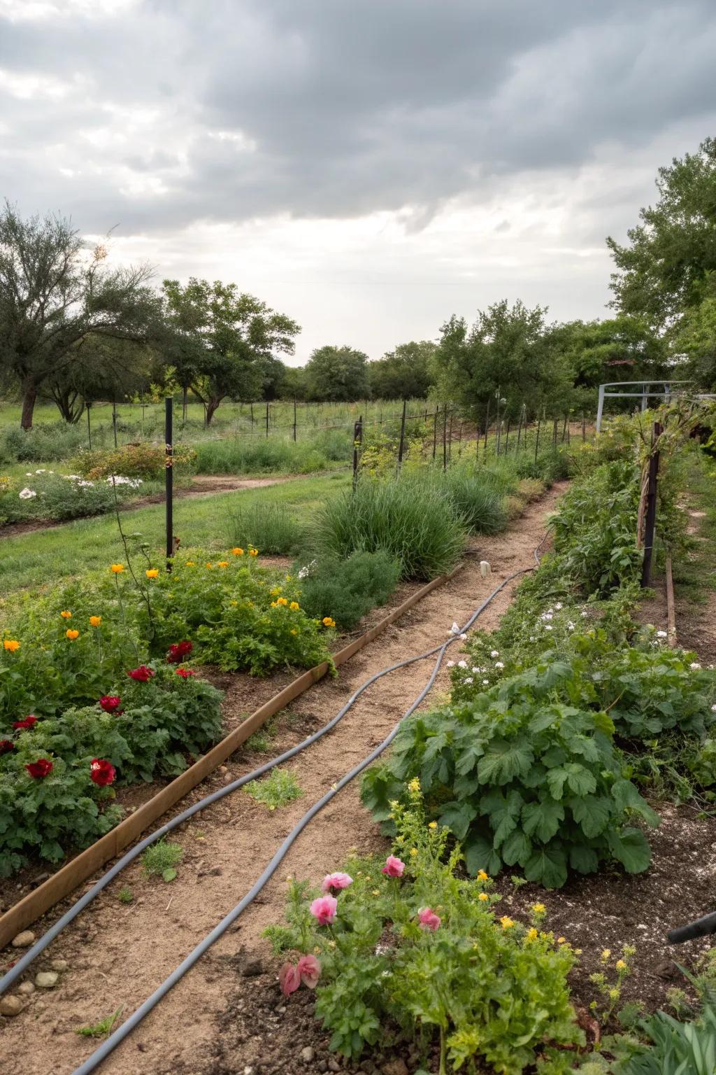 Drip irrigation is a smart choice for conserving water.