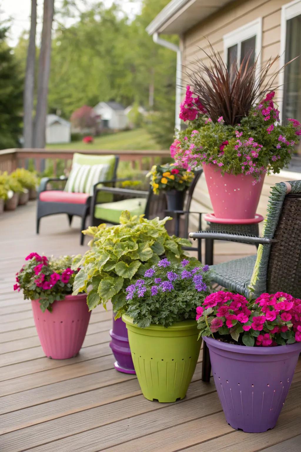 Potted plants bring flexibility and color to any garden.