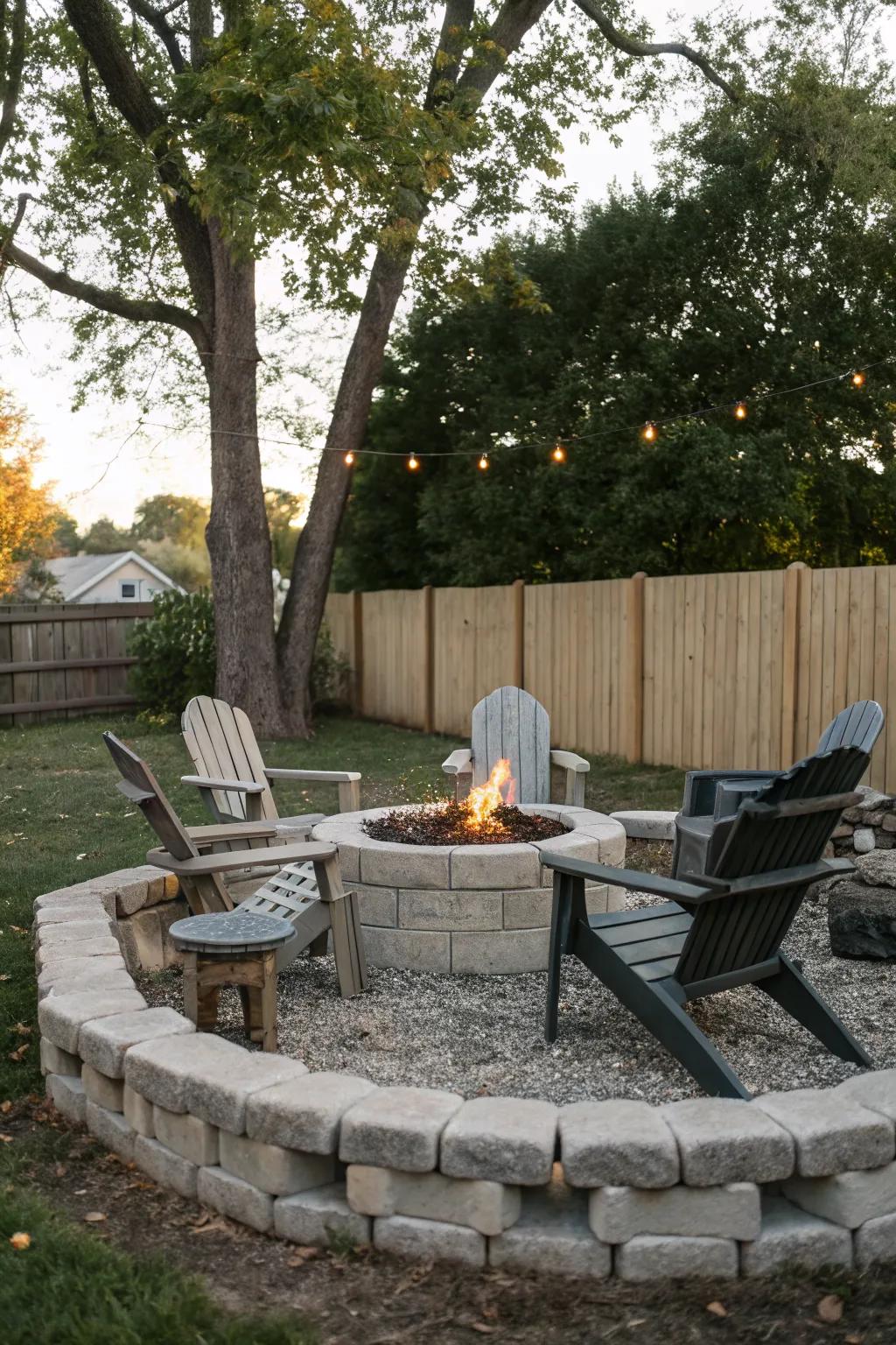 Simple and effective cinder block fire pit design