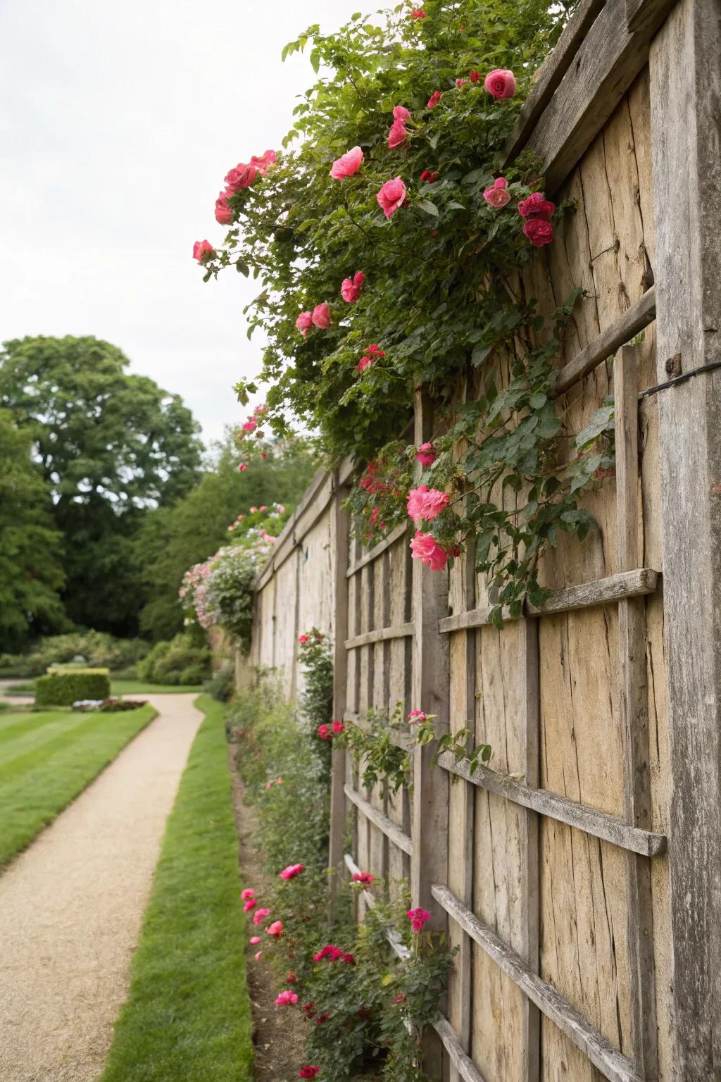 Turn a plain wall into a vibrant canvas with a wall-mounted trellis.