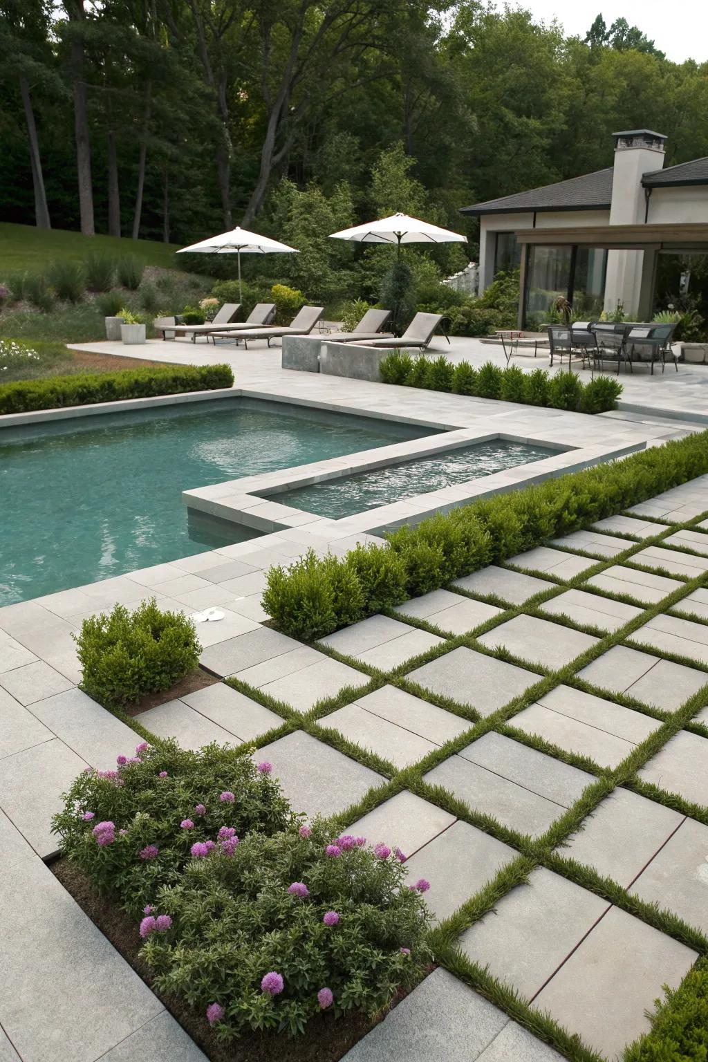 Concrete pavers provide flexibility and style for your pool deck.