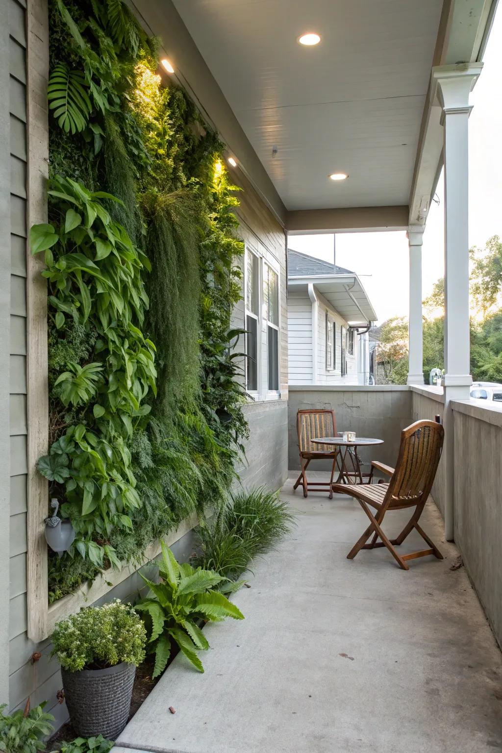 An inspiring vertical garden wall full of life.