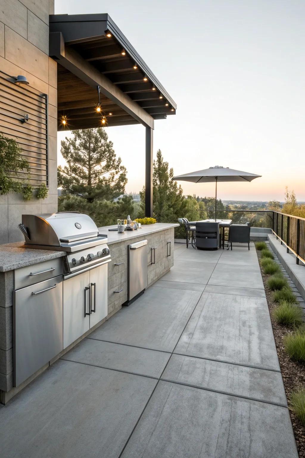 An outdoor kitchen makes alfresco dining a breeze.