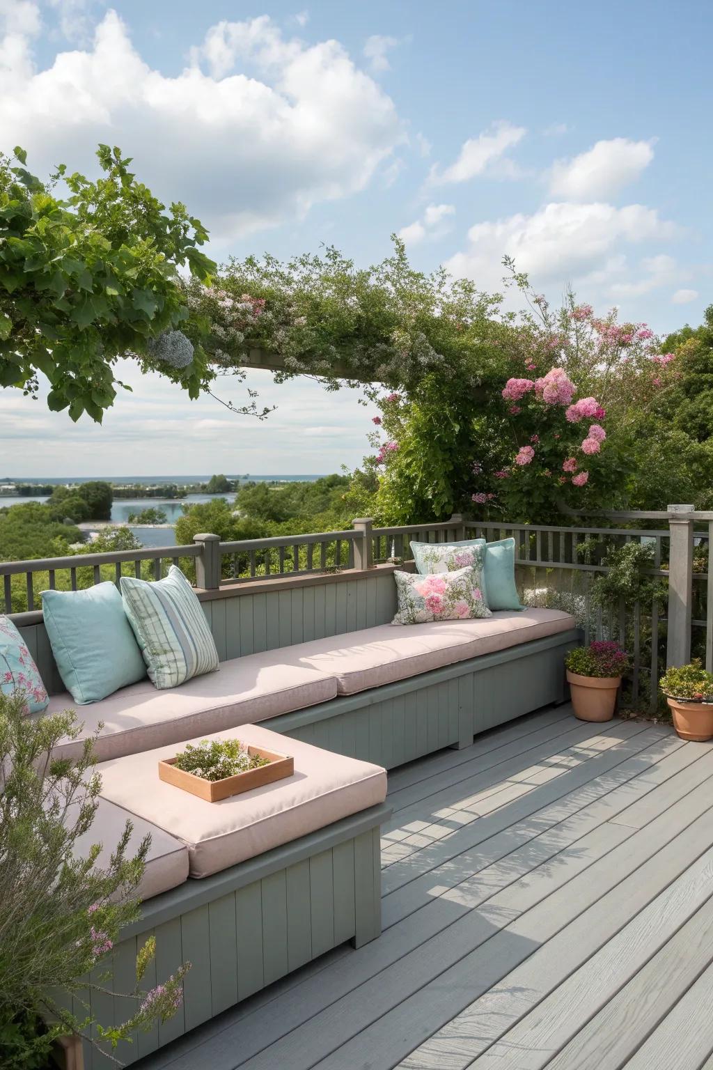 Comfortable seating transforms a deck into a social hub.