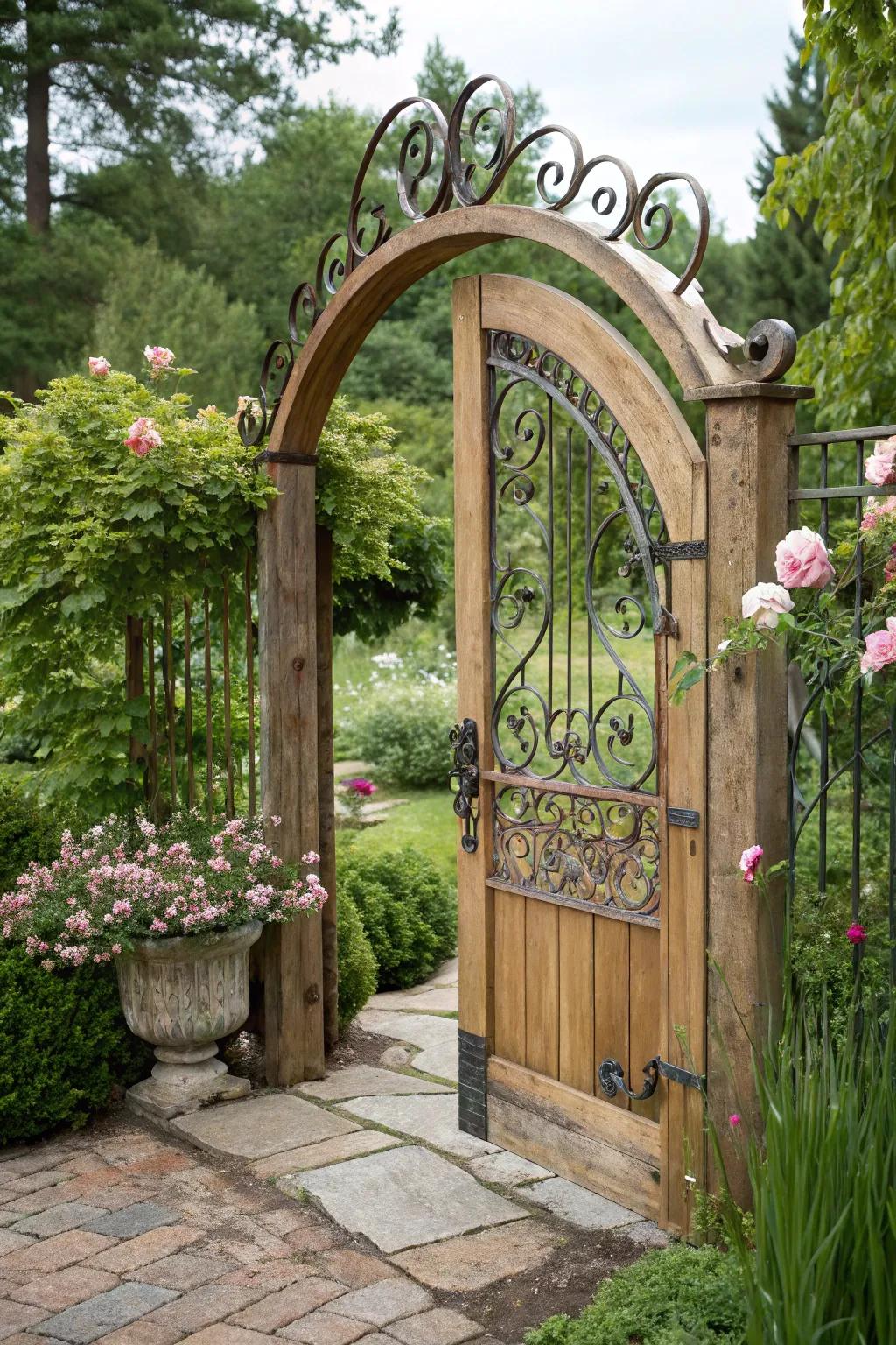 An arched gate brings sophistication and elegance to any home.