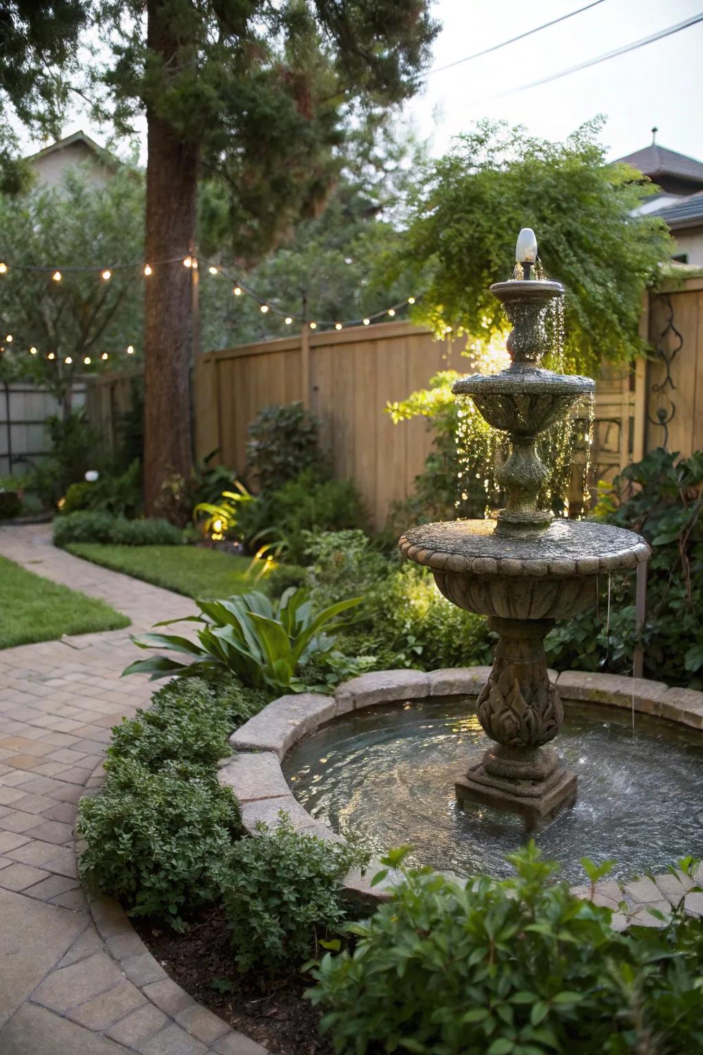 A water feature brings a soothing ambiance to your yard.