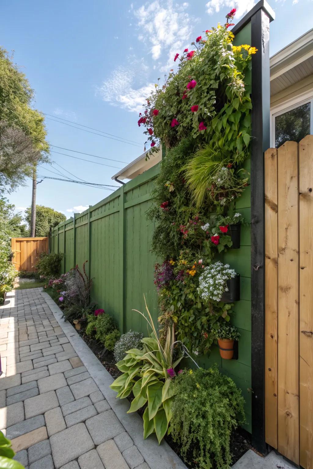 Maximize space with a vibrant vertical garden.