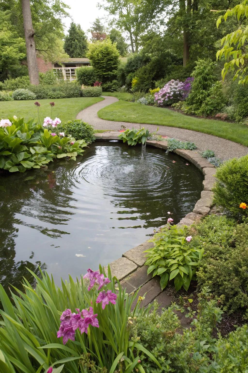 Greenery brings life and color to your pond area.