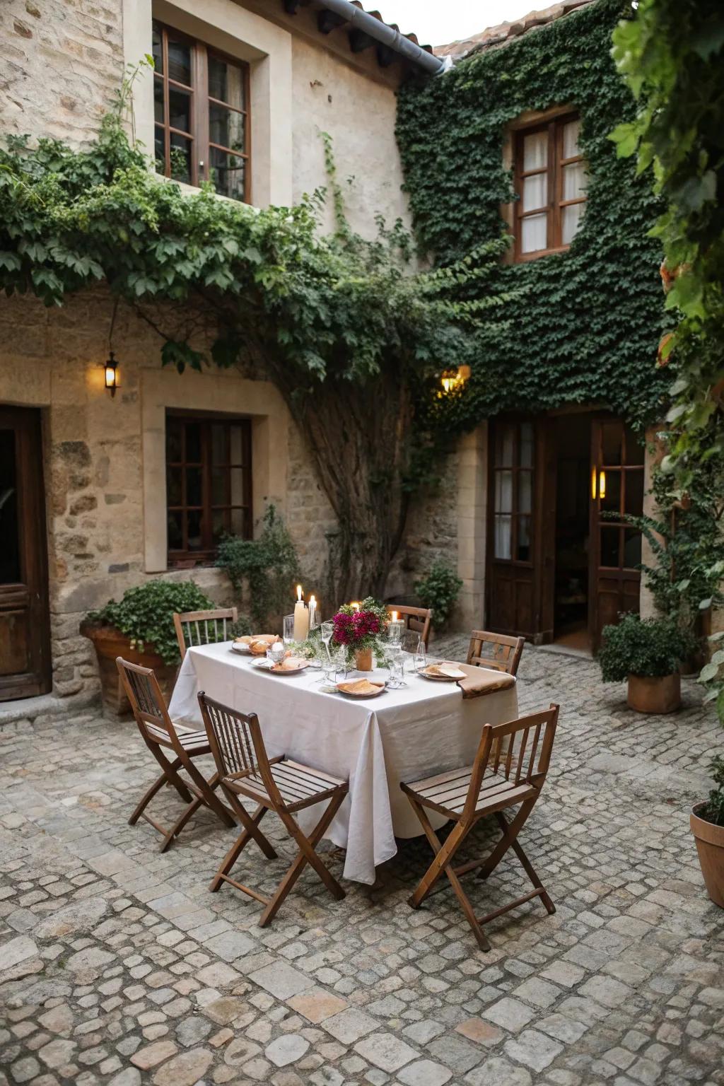 Enjoy alfresco dining in your courtyard.