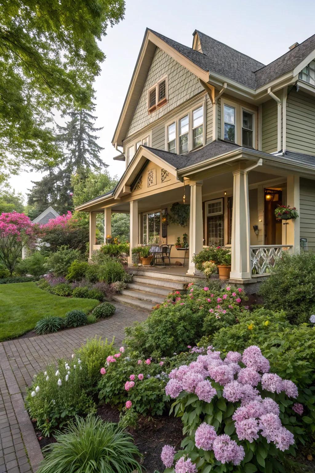 Horizontal lap siding provides a durable and traditional Craftsman look.