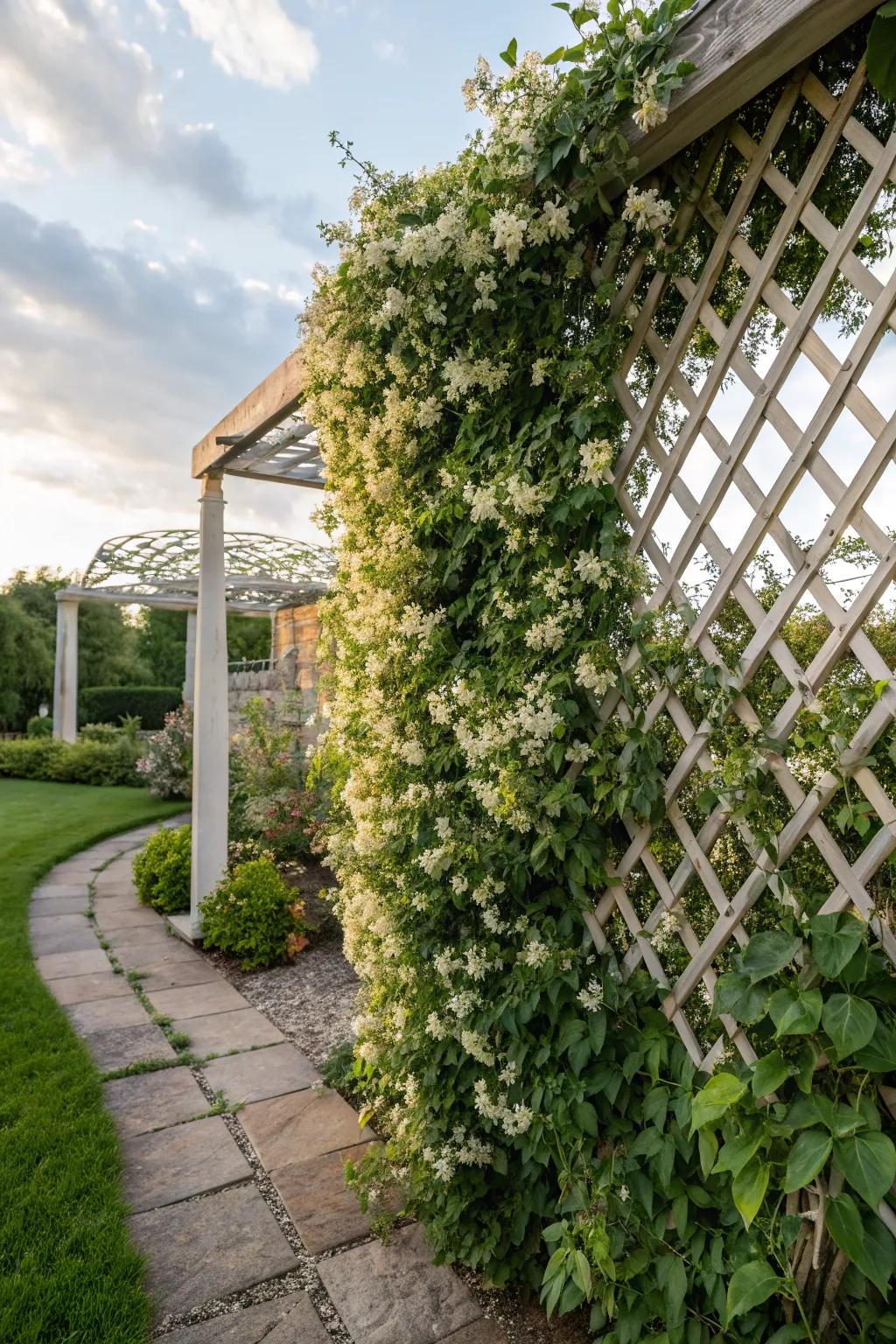 Turn a plain lattice into a lush green privacy wall.