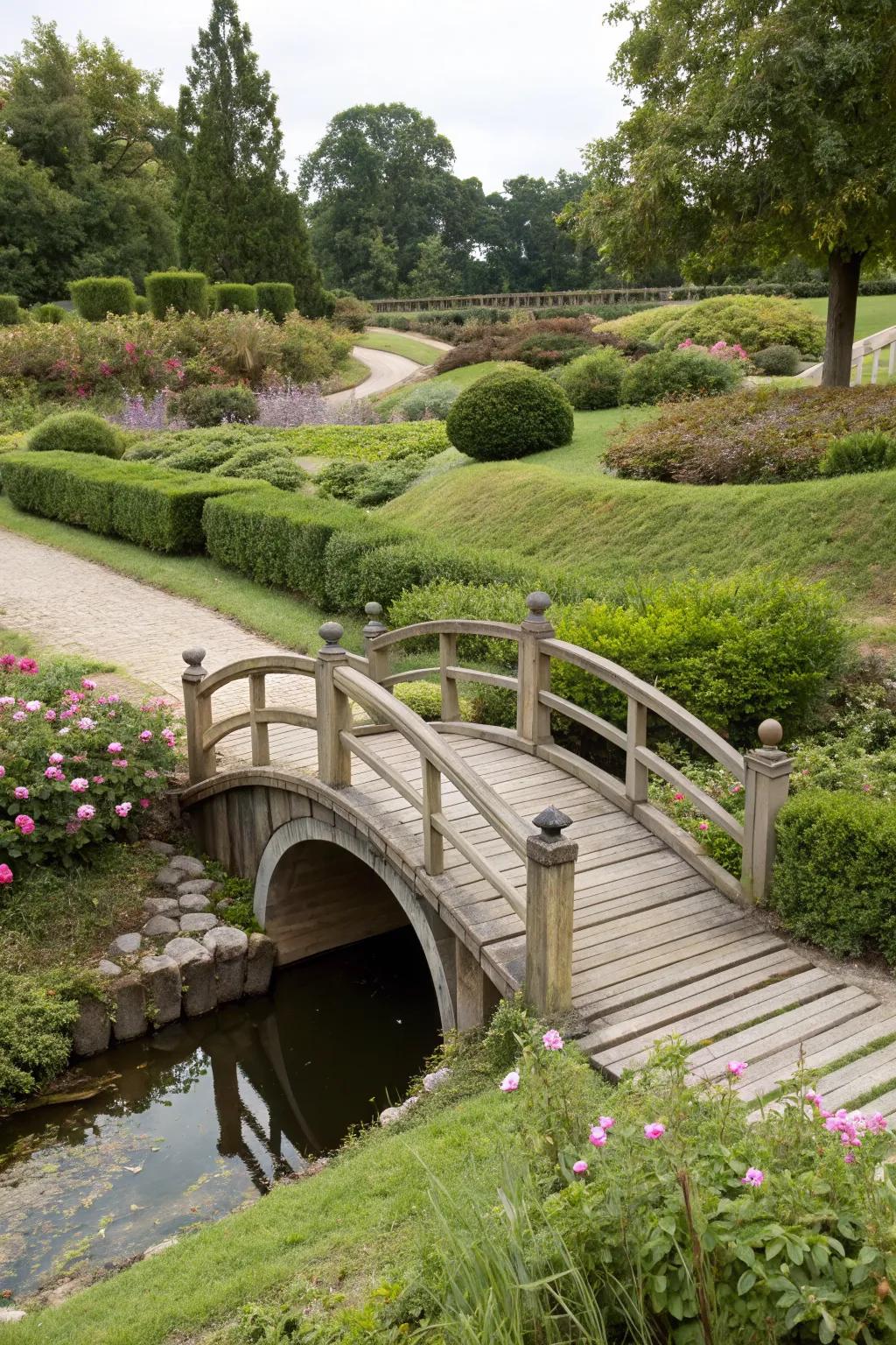 A charming bridge adds character to a culvert.