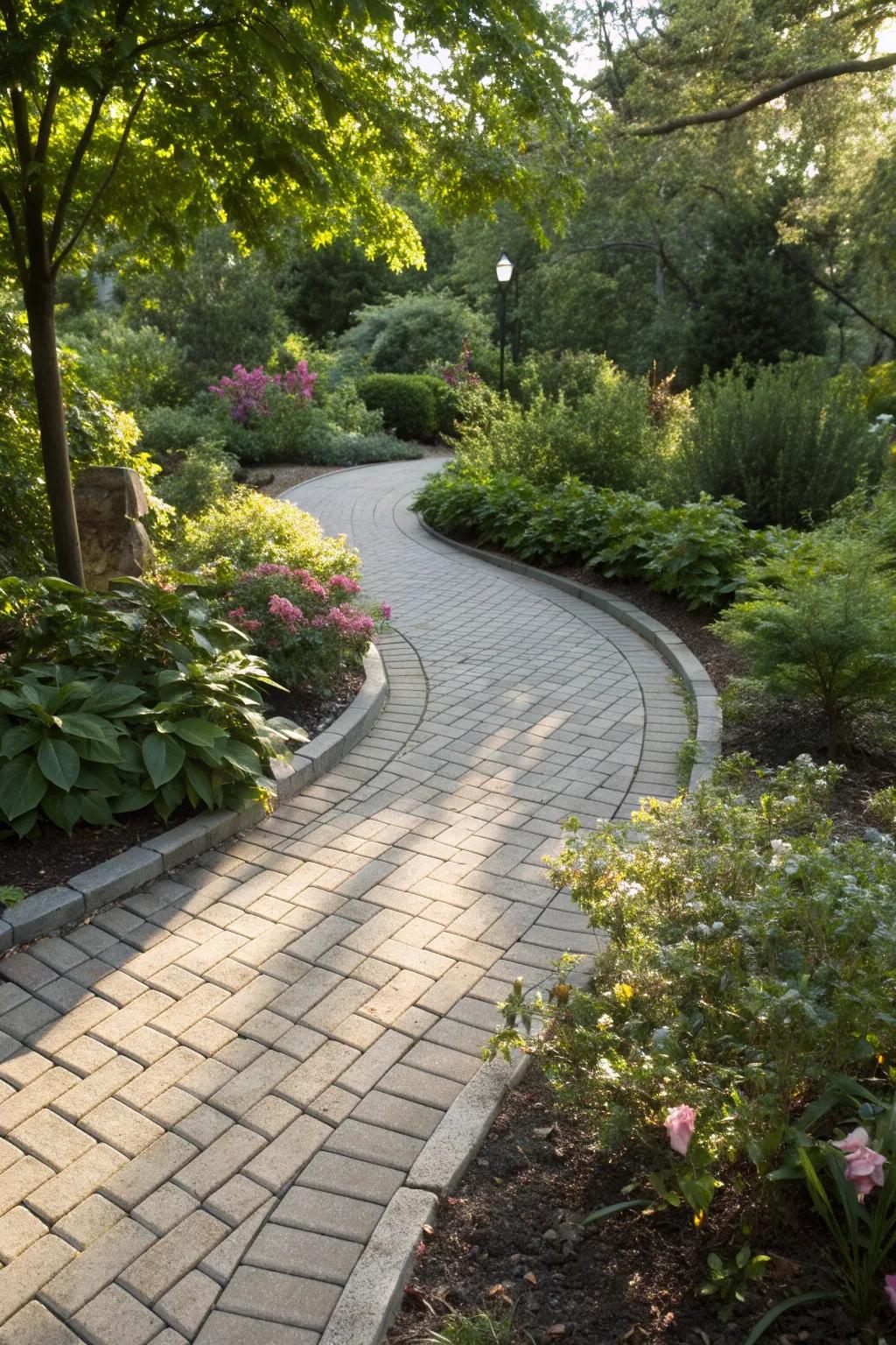 Eco-friendly beauty with a permeable garden path.