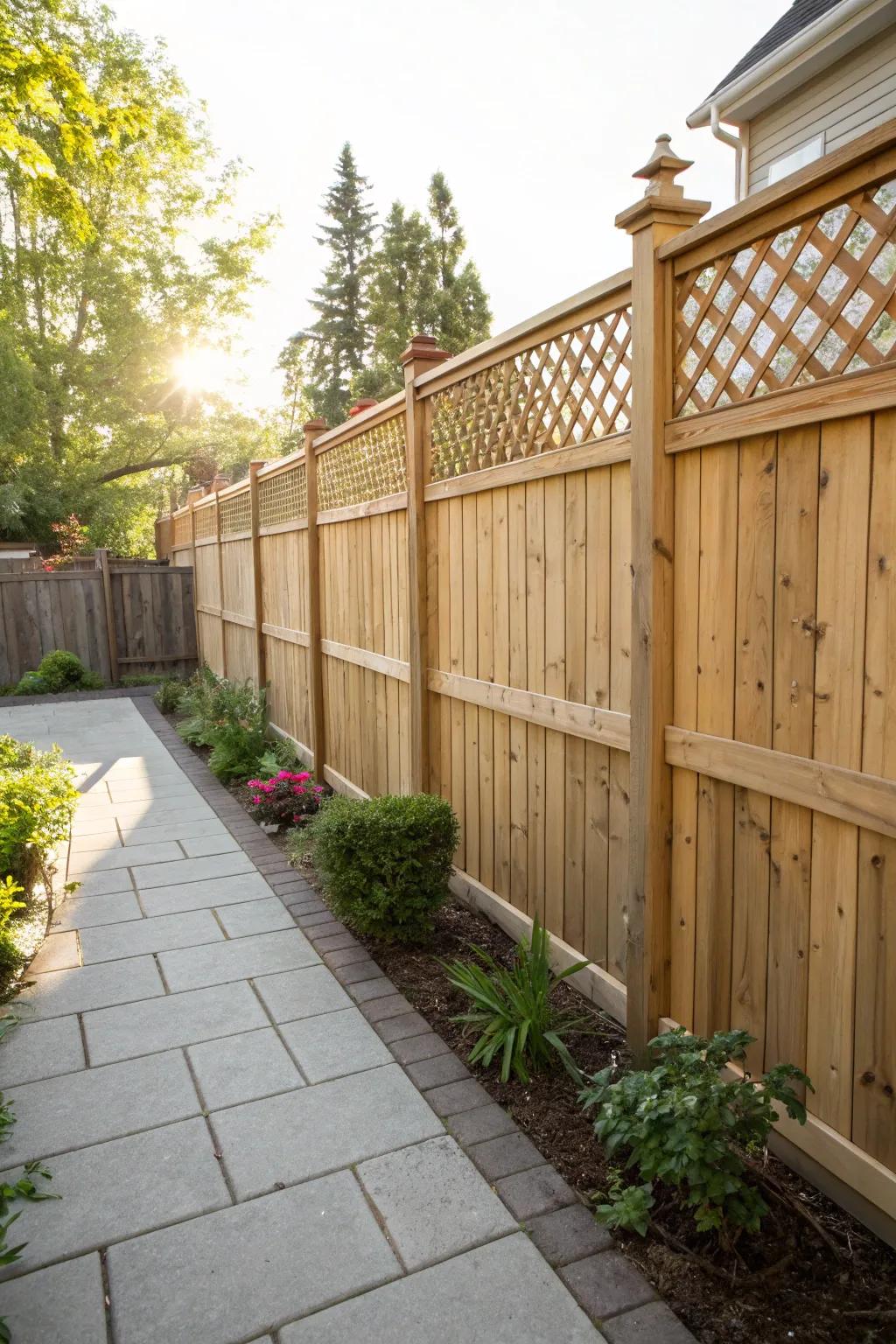 Lattice tops enhance privacy and style.