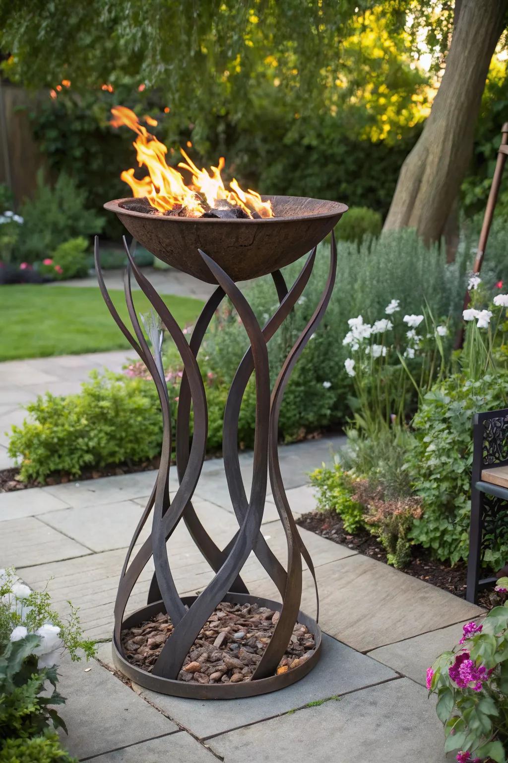 Sculptural fire pits are stunning focal points in any outdoor space.