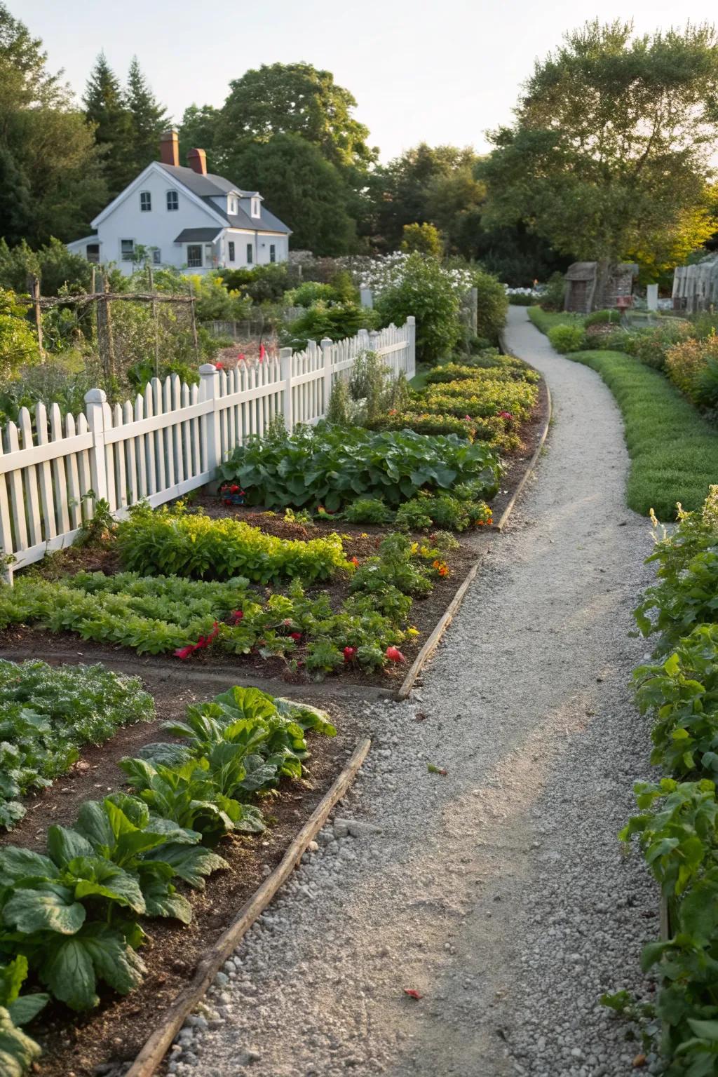 A charming pathway enhances the garden's structure and appeal.
