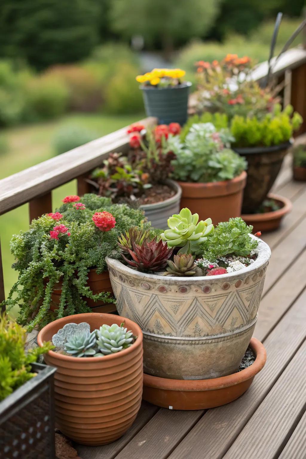 Mix and match containers for a unique and personal touch.