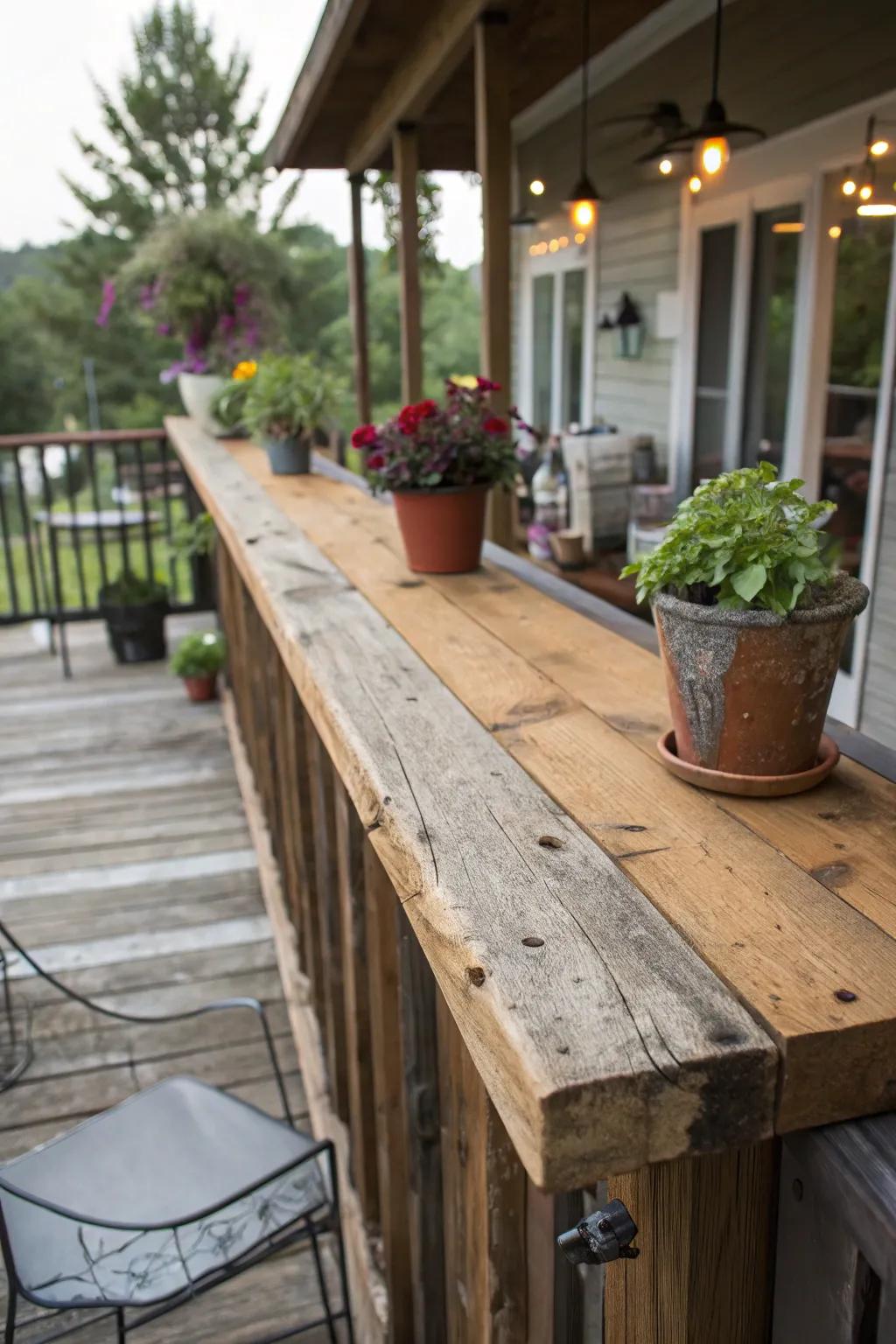 Reclaimed wood provides a rustic and eco-friendly option.