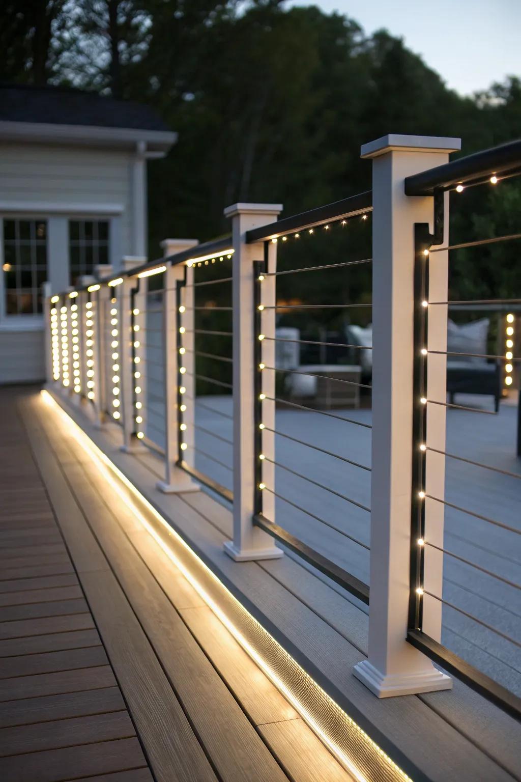 LED strip lights give your deck a modern, minimalist edge.