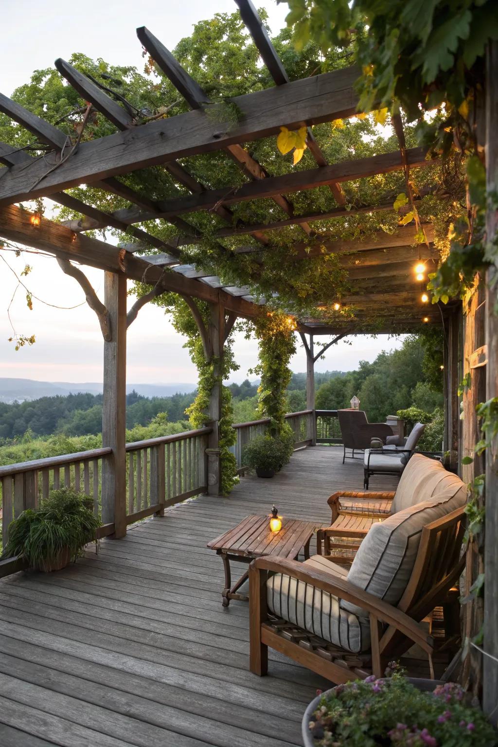 A pergola adds elegance and shade to your deck.