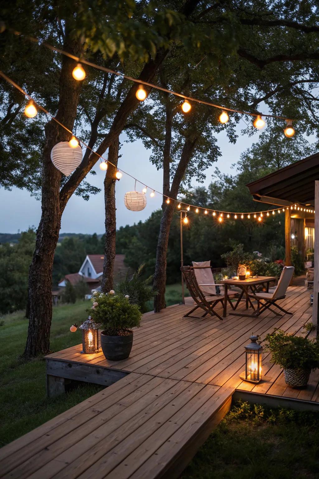 Illuminate your deck with enchanting lighting.
