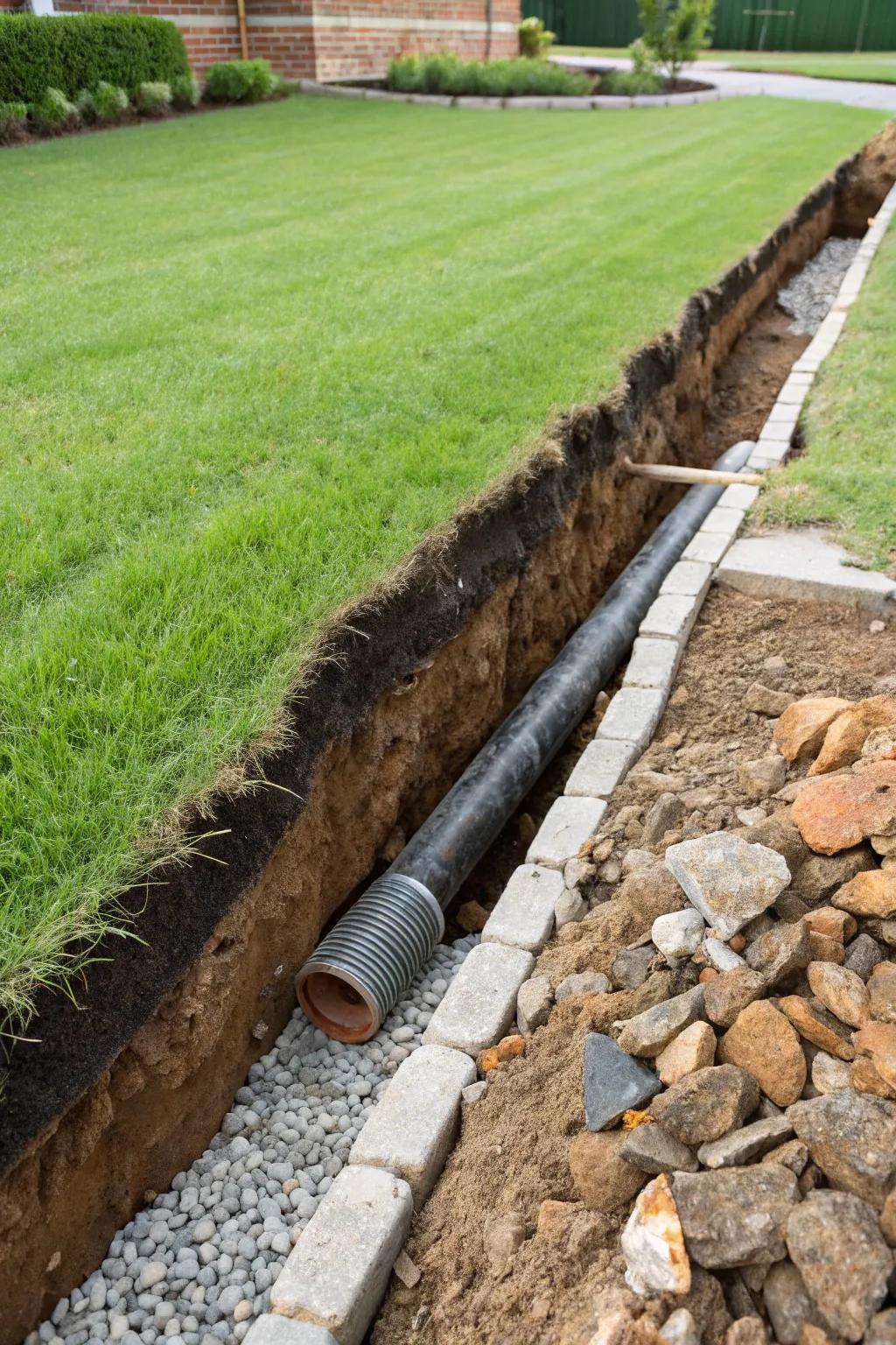 French drains offer a discreet drainage solution.