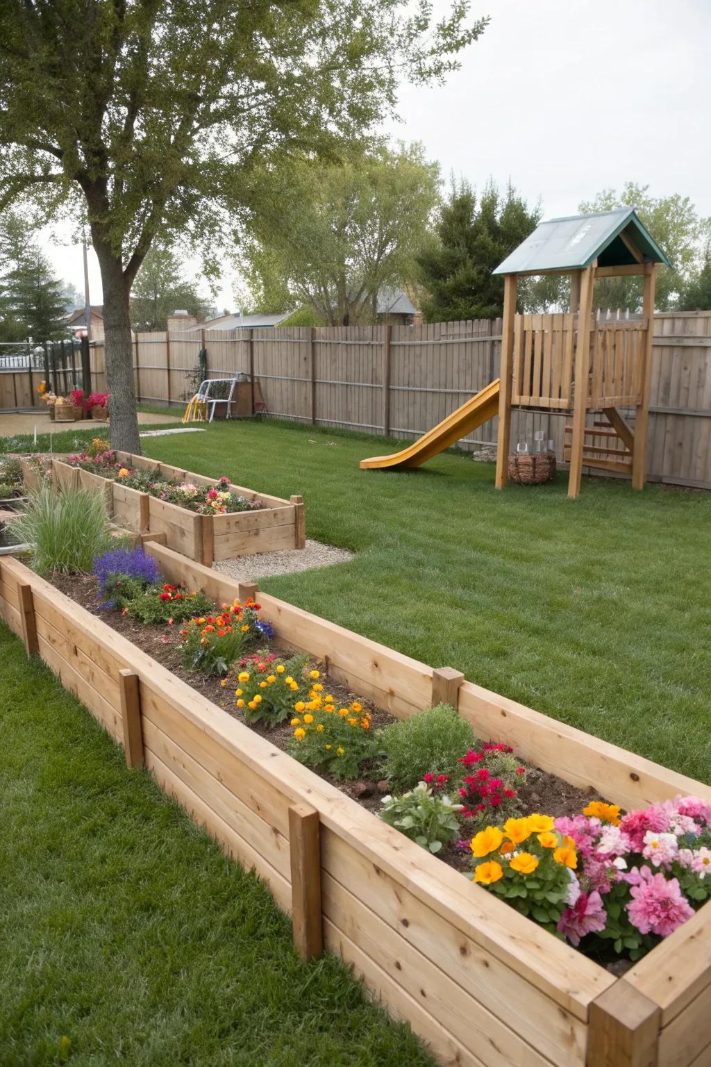 Stylish borders help keep your garden organized and dog-proof.