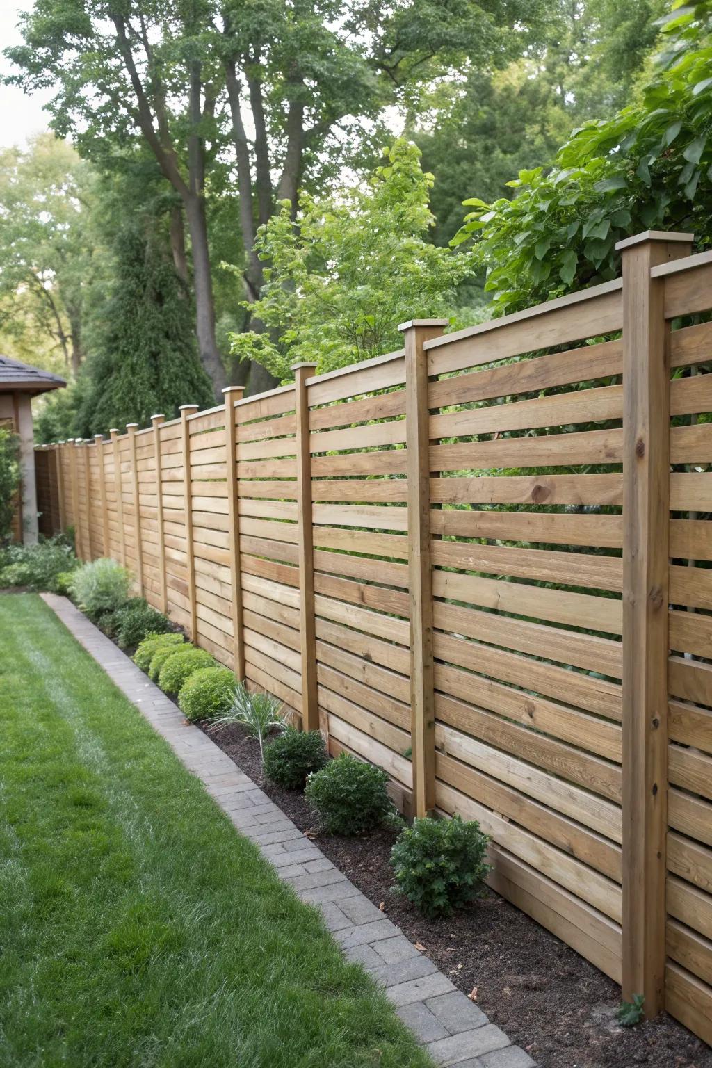 Achieve privacy with a touch of style using closely spaced slats.
