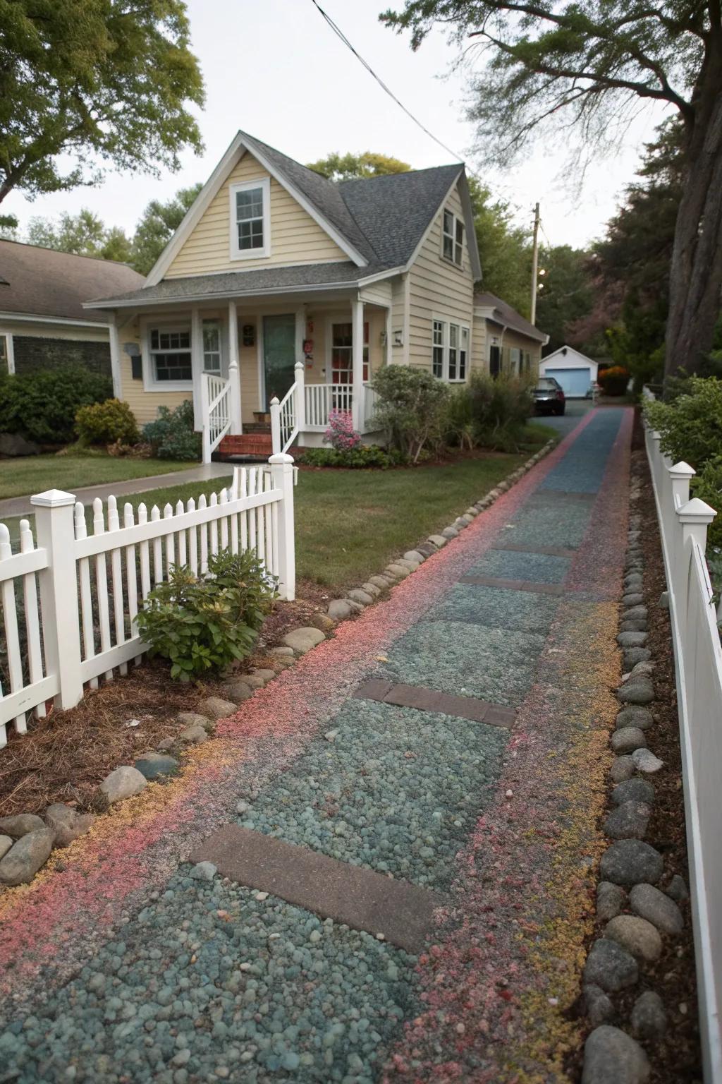 Gravel pathways offer a relaxed, yet tidy, border solution.