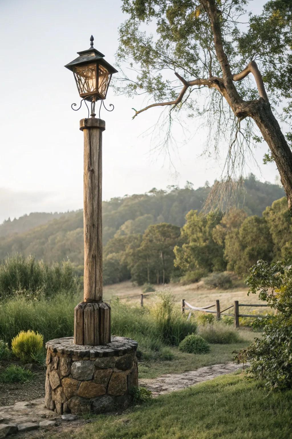 Rustic style posts add a natural, earthy feel to your driveway.