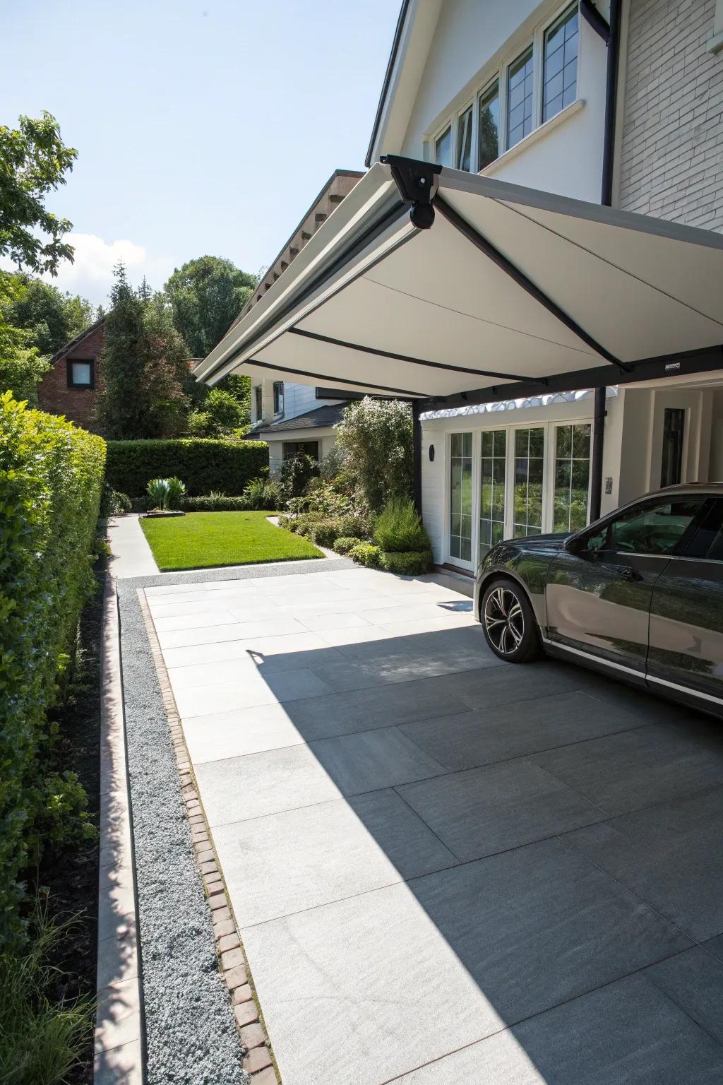 Enjoy flexible shade with retractable awnings.