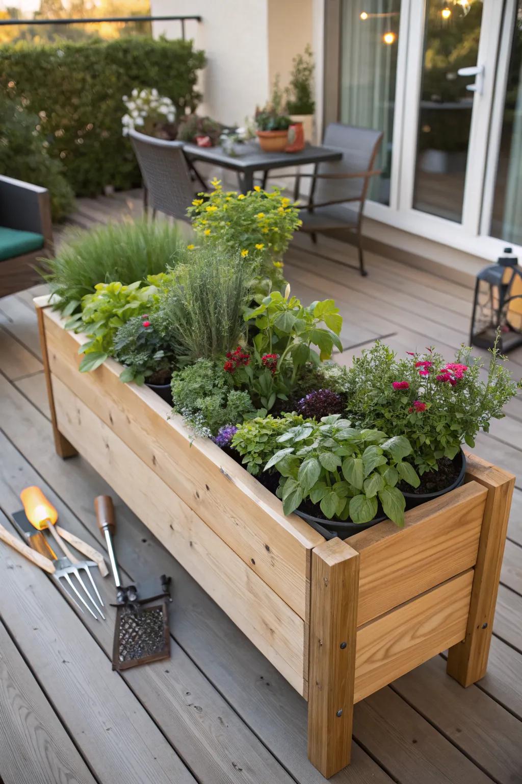 Garden with ease using elevated planter boxes.