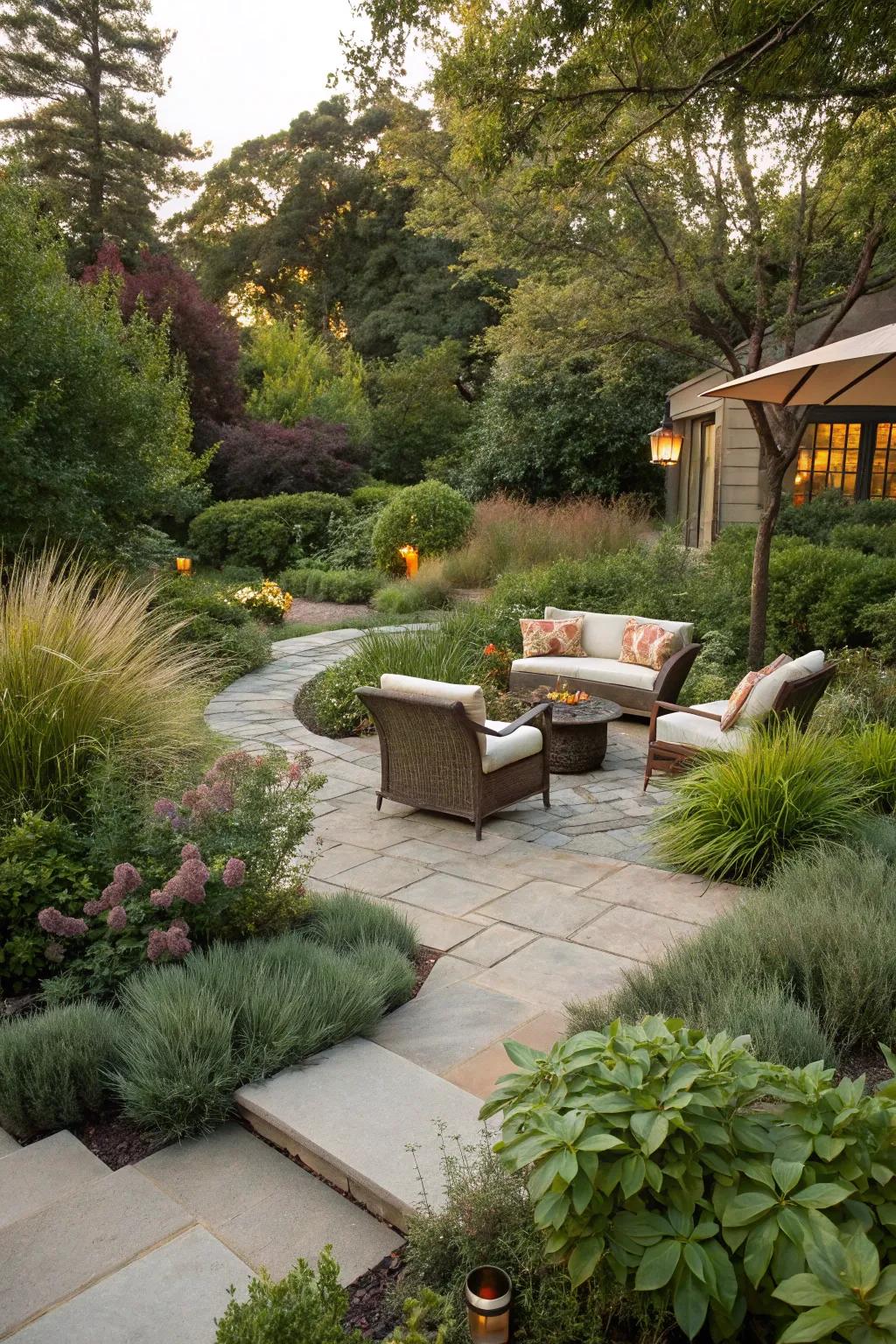 Lush landscaping makes your patio feel like a natural extension of your garden.