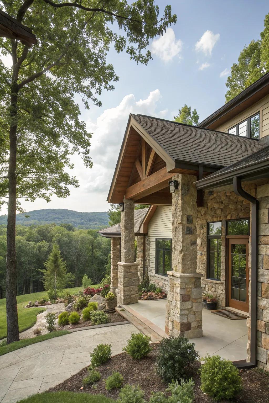 Faux stone wraps provide an elegant stone look.