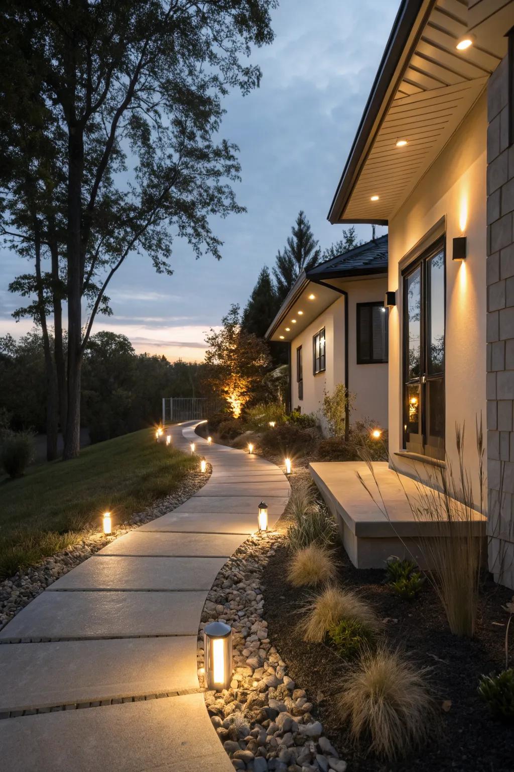 Outdoor lighting adds both beauty and function.