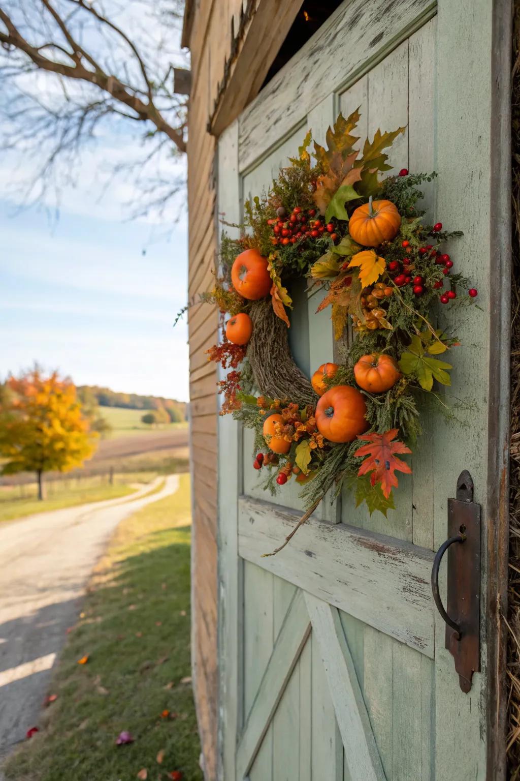 Celebrate the harvest with a pumpkin patch wreath.