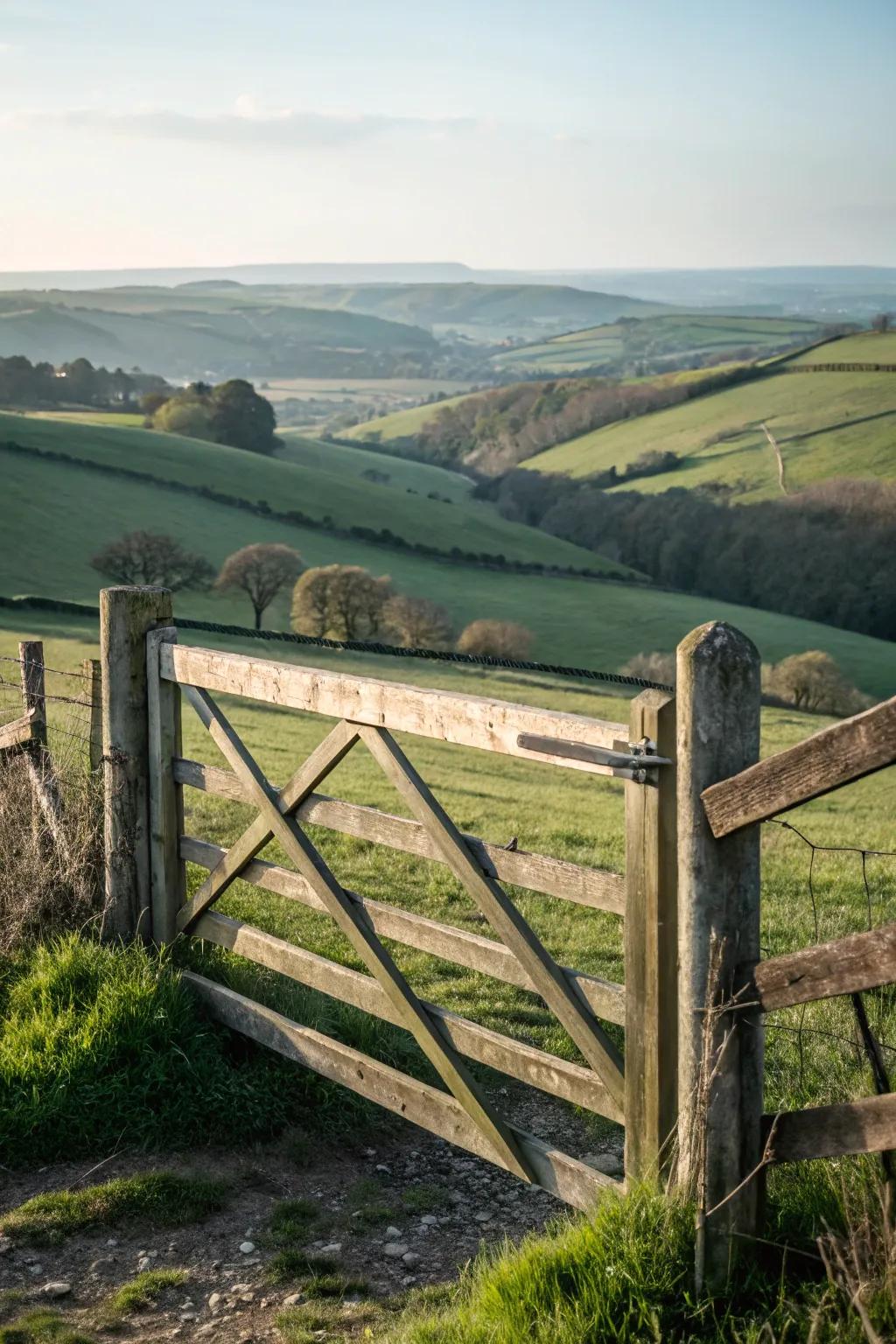 A crossbuck fence offers both style and practicality.
