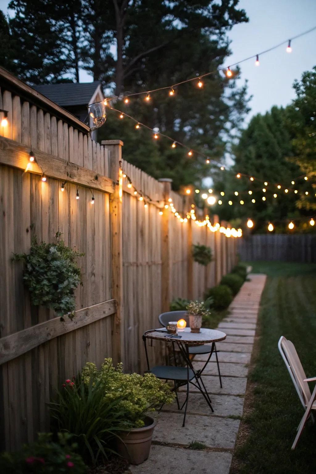 Enchanting String Lights for Your Fence