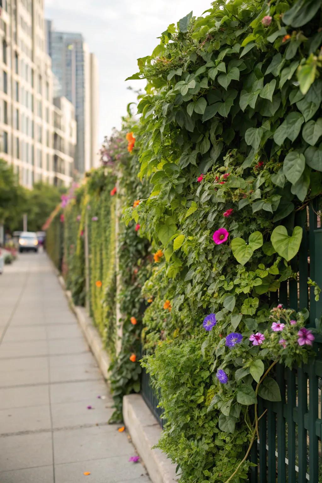 Living green walls create a vibrant and eco-friendly fence.