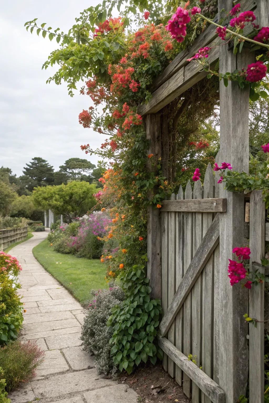 Turn your fence into a living canvas with climbing plants.
