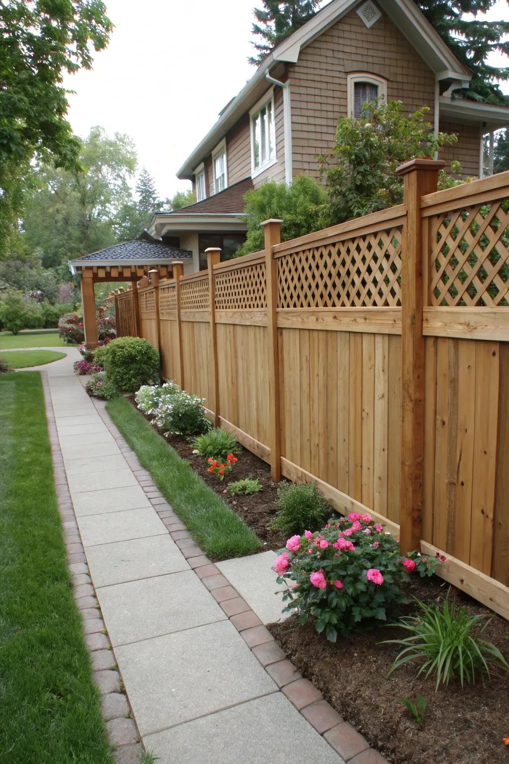 A lattice top offers both privacy and style.