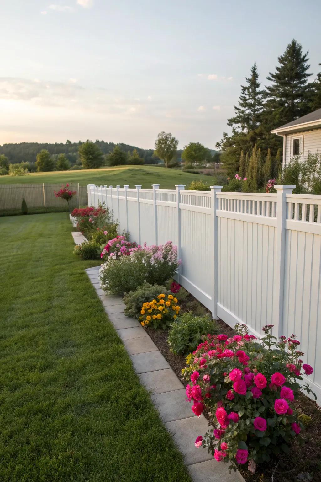 Effortless elegance: Vinyl fencing for a pristine look.