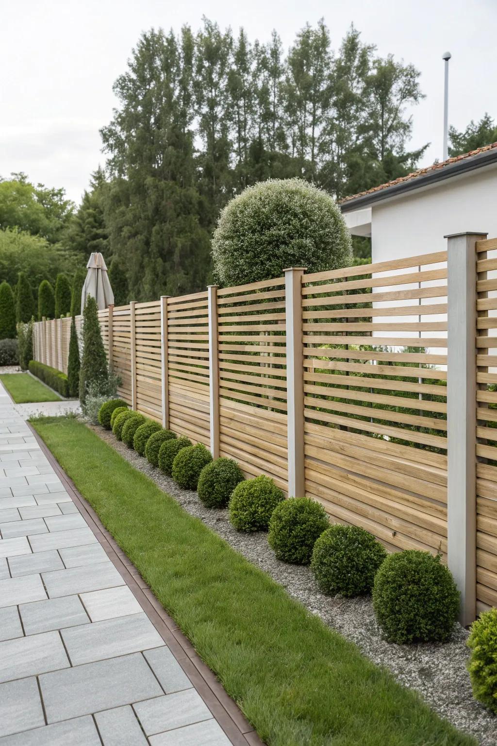 Simple yet stunning, this minimalist fence is perfect for modern homes.