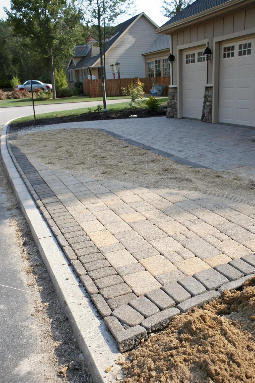 Sand and cement offer a classic and durable solution for filling paver gaps.