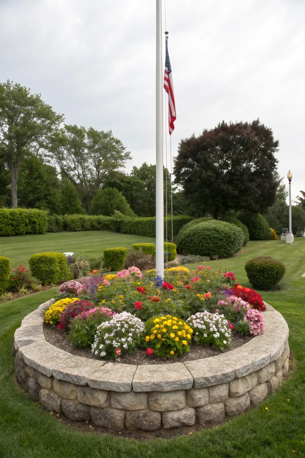 Stone borders define your flower bed with elegance.