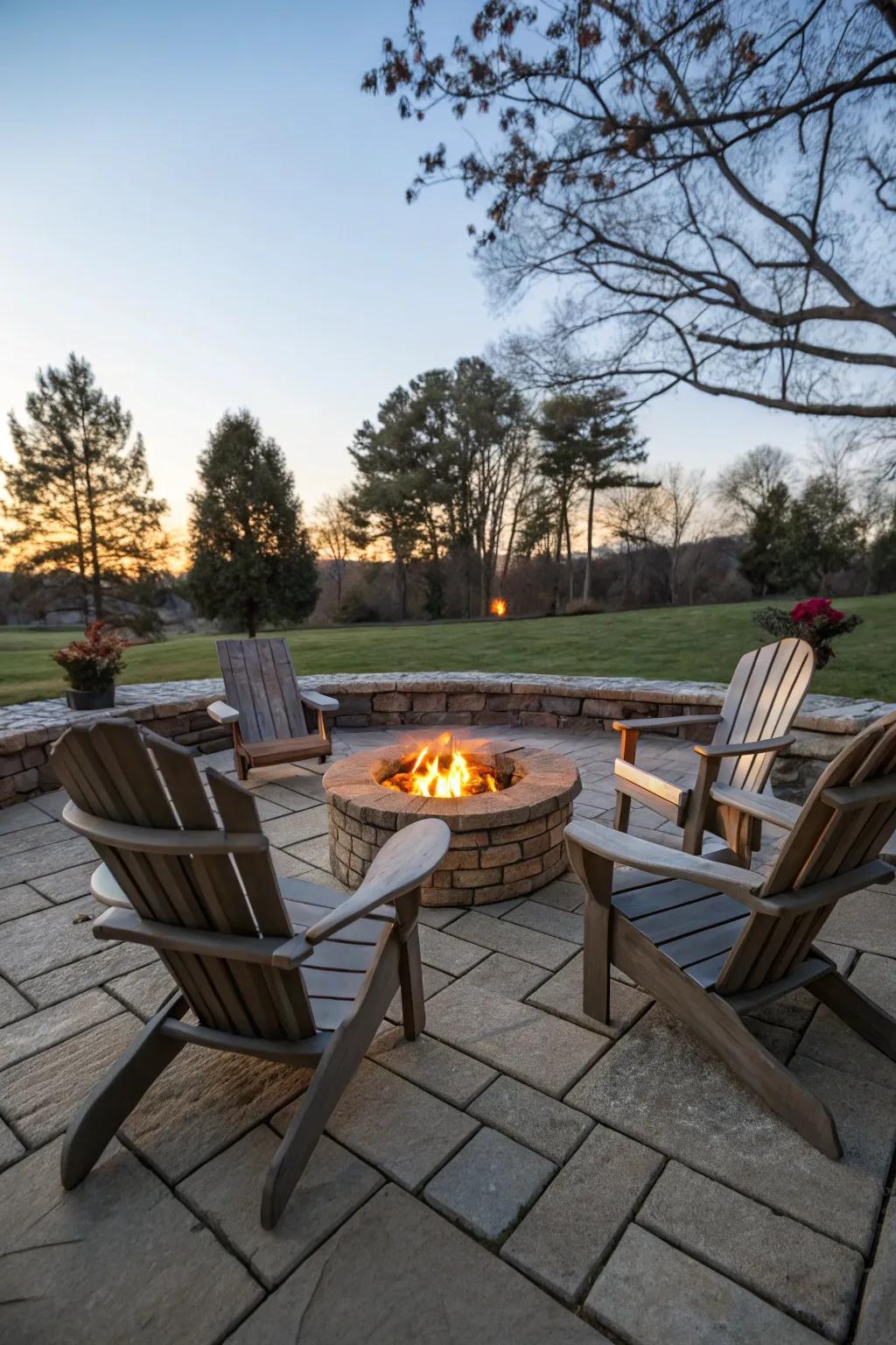 Comfortable seating enhances the outdoor experience.
