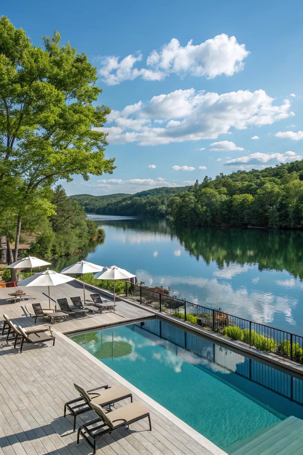 Enjoy nature’s beauty from your own pool deck.